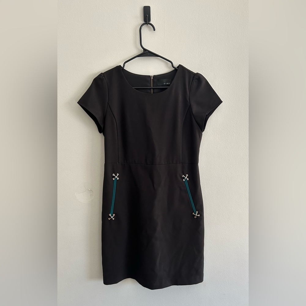O.A.M.C Women's Business Career Wear Semi-Fitted Black Mini Dress | Size M